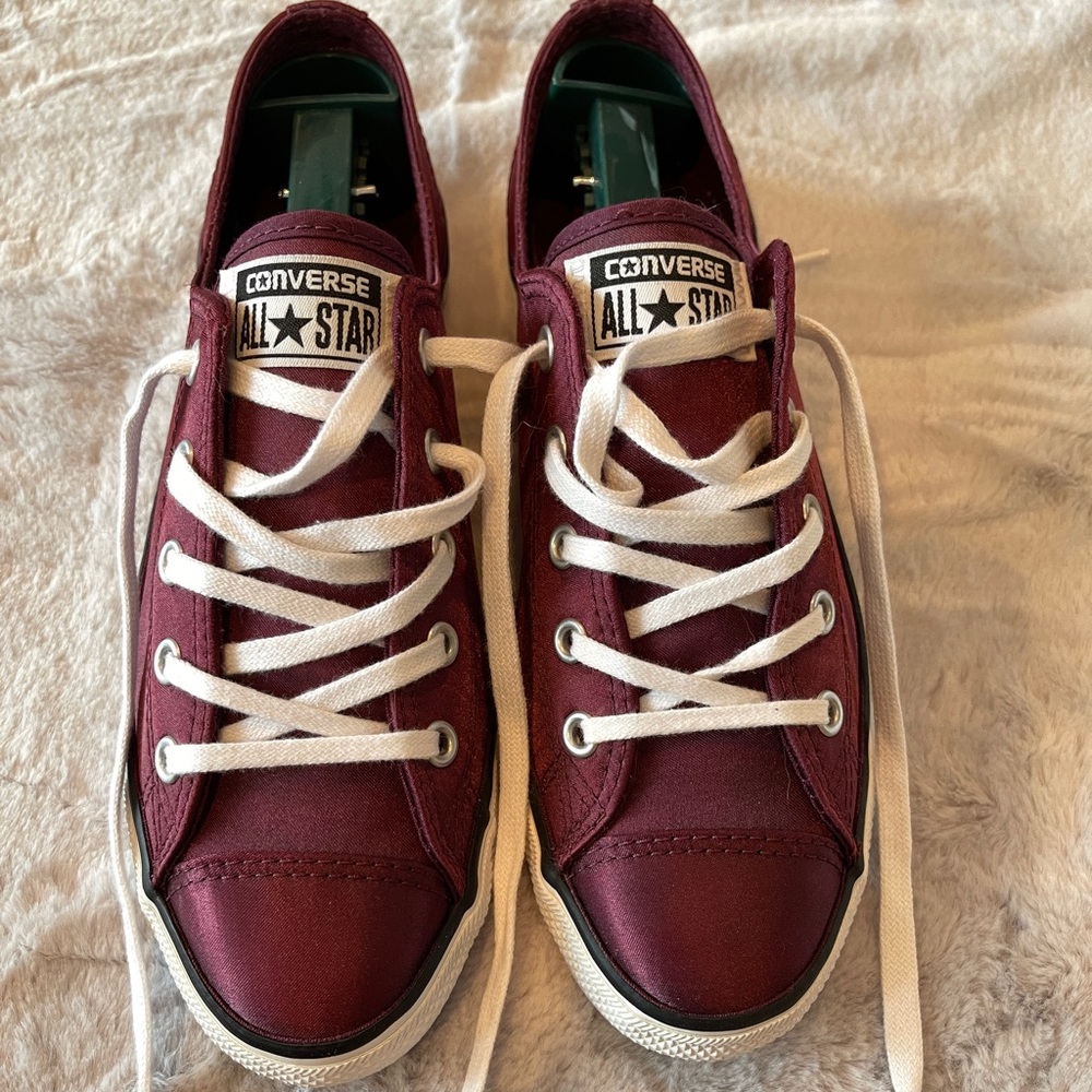 Satin Burgundy Converse All Stars